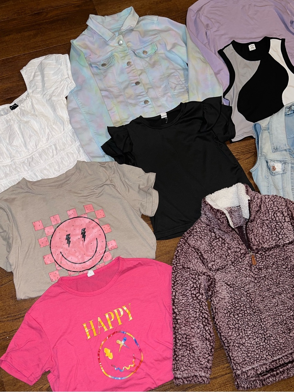 Girls Bundle of Shirts, Jackets, Tank, Vest Sizes M(8)- XL (14) Various Brands - Picture 2 of 11